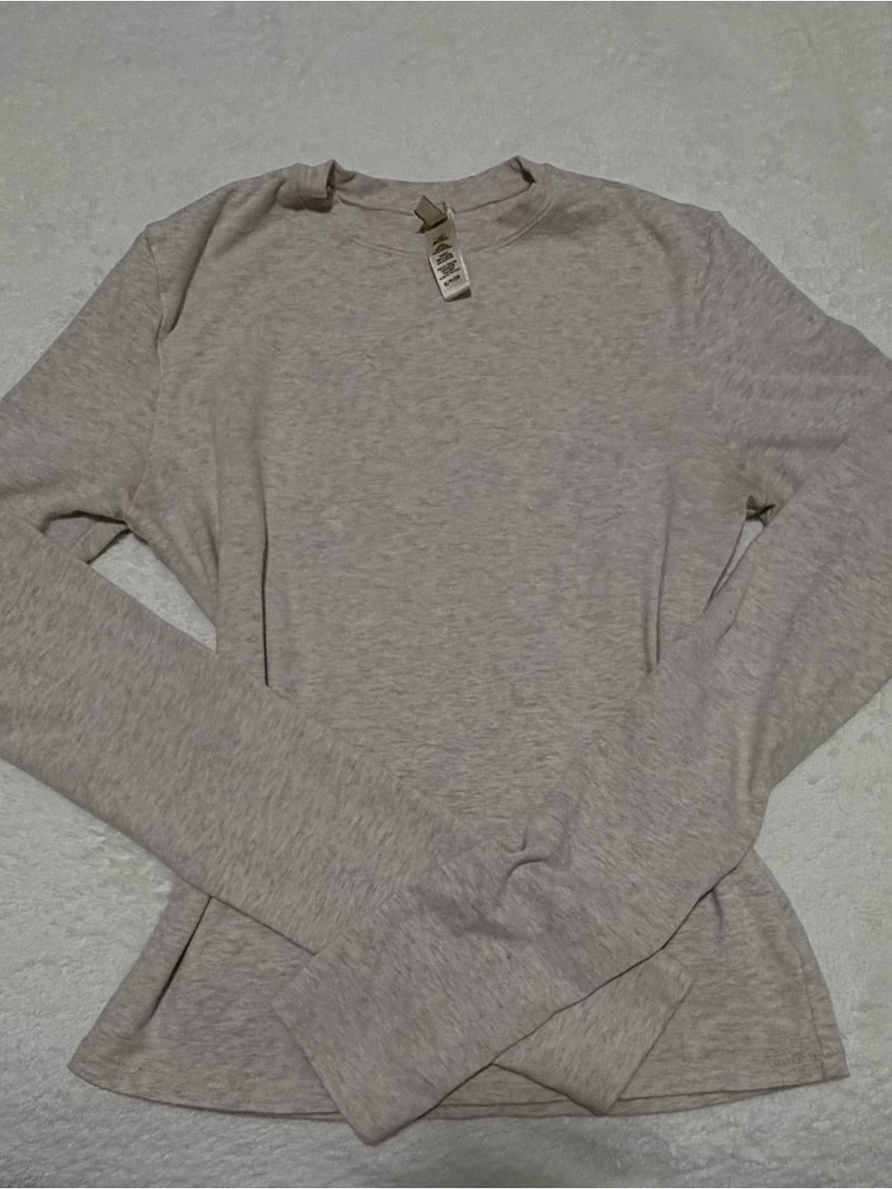 SKIMS Long-Sleeve Crewneck Top in Oatmeal